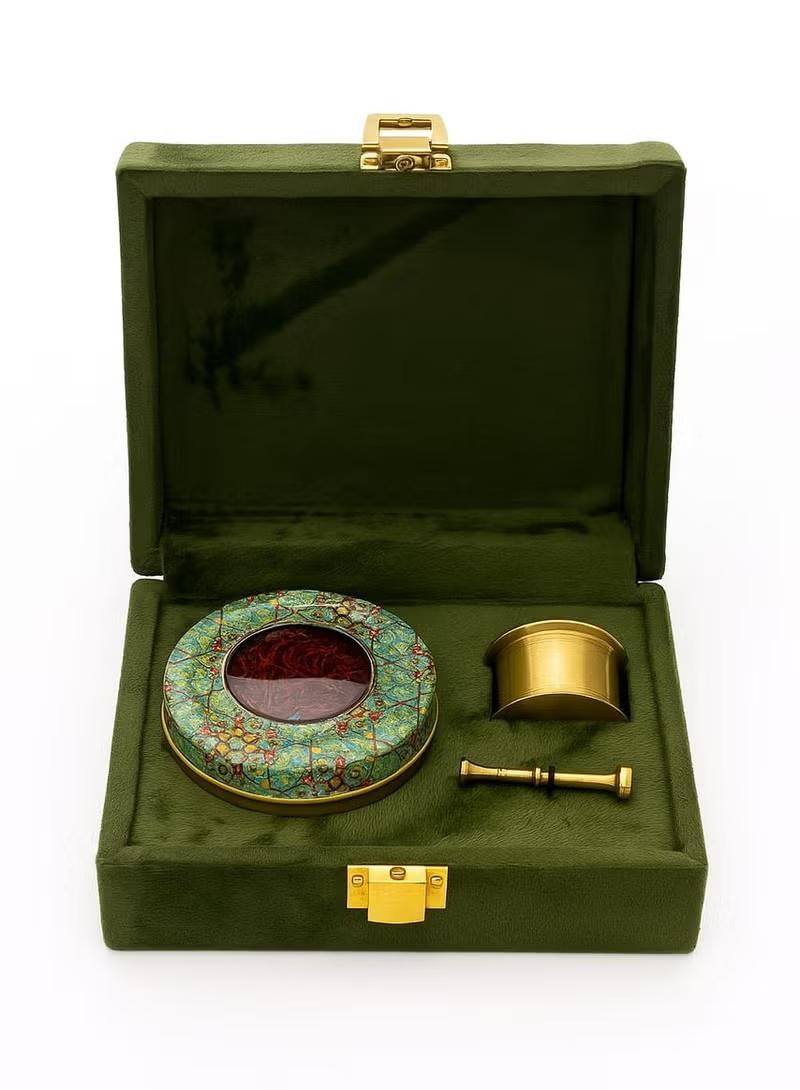Premium Olive Green Velvet Saffron Gift Box | 10g Premium Olive Green Velvet Saffron Gift Box | 10g